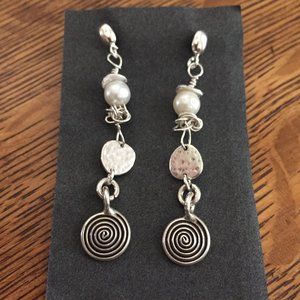 New 925 SS Tribal Swirl Artisan Handmade Earrings